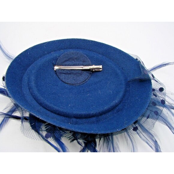 Vintage Womens Pillbox Hat Fascinators White Pearl Feathers Mesh Veil Party Clip - Picture 9 of 13